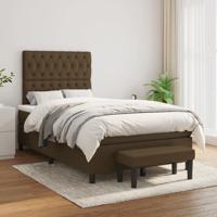Boxspring met matras stof donkerbruin 120x200 cm
