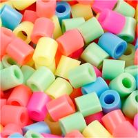 NABBI Strijkkralen, afm 5x5 mm, gatgrootte 2,5 mm, medium, pastelkleuren, 6000 div/ 1 doos