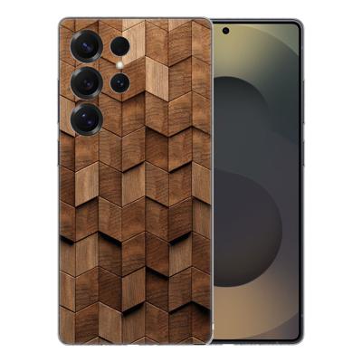 TPU Hoesje Samsung Galaxy S25 Ultra - Wooden Cubes Backcover TPU Hoesje Samsung Galaxy S25 Ultra - Wooden Cubes Backcover