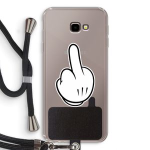 Middle finger white: Samsung Galaxy J4 Plus Transparant Hoesje met koord