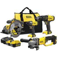 Stanley FATMAX SFMCK469M2 V20 Combi Kit | Accu Schroefklopboormachine + Accu Cirkelzaag + Accu Haakse Slijper | 2x 4.0Ah Accu&apos;s | 1x Lader | In