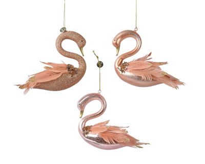 Zwaan glas l13b4h10 cm a3 kerst Decoris - Decoris