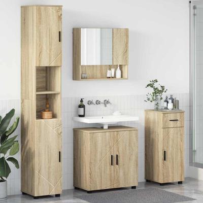 Badkamermeubelset met lade 4 pcs Sonoma eiken 61 x 35 x 64 cm