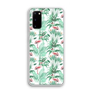 Flamingo bladeren: Samsung Galaxy S20 Transparant Hoesje