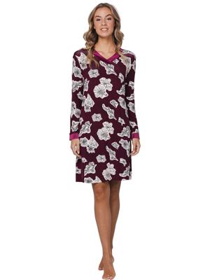 Pastunette Premium viscose dames nachthemd - Burgundy - Luxe nachtjapon