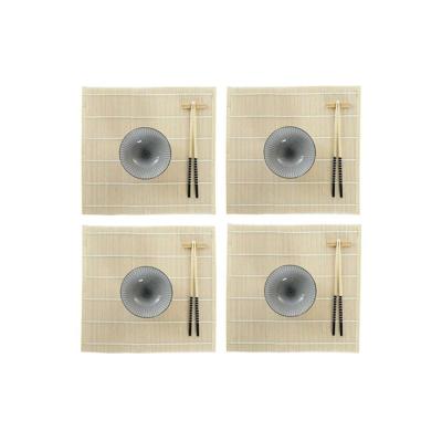 Sushi-set DKD Home Decor 14,5 x 14,5 x 31 cm Zwart Keramiek Orientaals (16 Onderdelen)