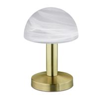 Trio Tafellamp DesignFynn ll 21cm messing mat met ivoorwit - 599100108