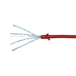 LogiLink CQ9074S RJ45 Netwerkkabel, patchkabel CAT 6A U/FTP 5.00 m Rood Extreem dun, Vlambestendig, Flexibel, Folie afscherming, Halogeenvrij, Snagless,