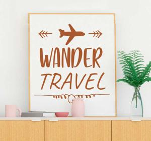 Slaapkamer muursticker Wander Travel