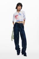Crop polo T-shirt - WHITE - L