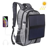 HAWEEL Solar Power Outdoor draagbare canvas Dual schouders laptop rugzak (grijs)