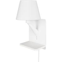 Moderne LED Wandlamp met Laadstation - E14 Fitting - Mat Wit Metaal