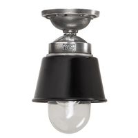 Plafondlamp Kostas zwart aluminium E27 binnen en verandalamp - thumbnail