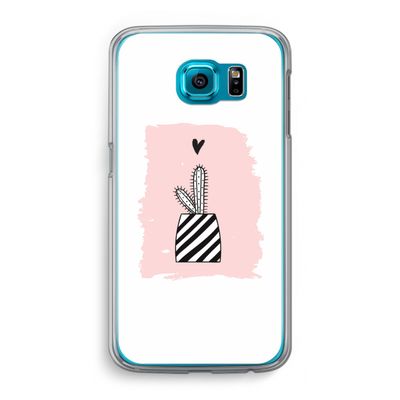 Zwart-wit cactus: Samsung Galaxy S6 Transparant Hoesje