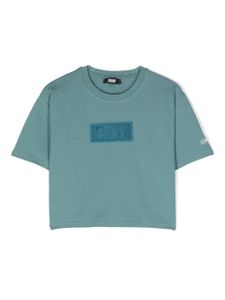 Dkny Kids t-shirt crop à patch logo - Bleu