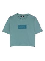 Dkny Kids t-shirt crop à patch logo - Bleu