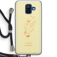 No rain no flowers: Samsung Galaxy A6 (2018) Transparant Hoesje met koord