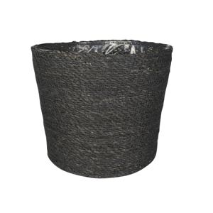 Steege Plantenpot - grijs - gevlochten zeegras - 30 x 26 cm   -
