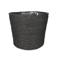 Steege Plantenpot - grijs - gevlochten zeegras - 30 x 26 cm   - - thumbnail