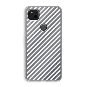 Strepen zwart-wit: Google Pixel 4a Transparant Hoesje