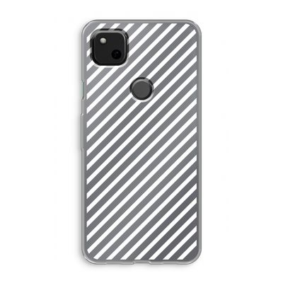 Strepen zwart-wit: Google Pixel 4a Transparant Hoesje