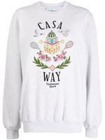 Casablanca sweat Casa Way en coton biologique à broderies - Gris