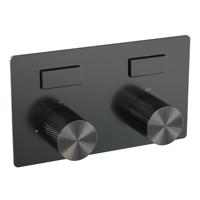 BRAUER gunmetal Carving - 2 functies - inbouwthermostaat - drukknoppen - in/afbouwdelen - gunmetal geborsteld PVD 5-GM-157 BRAUER gunmetal Carving - 2 functies - inbouwthermostaat - drukknoppen - in/afbouwdelen - gunmetal geborsteld PVD 5-GM-157