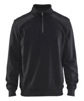 Blåkläder Sweatshirt bicolour met halve rits 33531158 | Zwart/Medium grijs | Maat M - 7330509813959