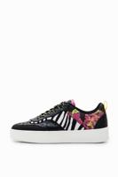 Sneakers met plateauzool en patch - BLACK - 41