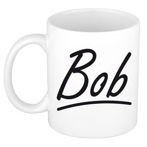 Naam cadeau mok / beker Bob met sierlijke letters 300 ml