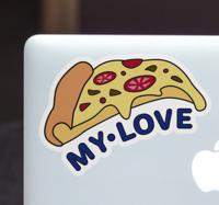 Stickers voor laptop Pizza - thumbnail