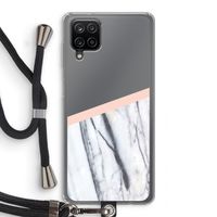 A touch of peach: Samsung Galaxy A12 Transparant Hoesje met koord