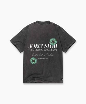 Jorcustom Flowers Loose Fit T-Shirt Heren Donkergrijs - Maat L - Kleur: Donkergrijs | Soccerfanshop