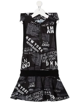 Dkny Kids robe à imprimé graphique - Noir
