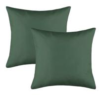 Stof Textile sierkussen Hawaii - 4x - donkergroen - 40 x 40 cm - bank kussens - polyester