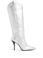 Stuart Weitzman bottes d'inspiration western métallisée - Argent