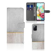 Samsung Galaxy A71 | Book Style Case | Wood Concrete