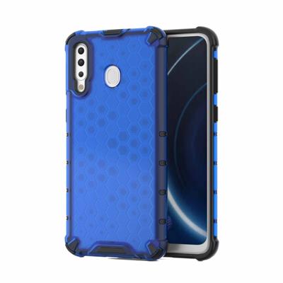 Honingraat schokbestendig PC + TPU Case voor Galaxy M30 (blauw)