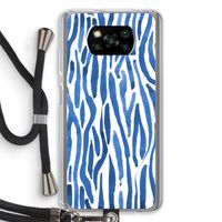 Blauwe nerven: Xiaomi Poco X3 Pro Transparant Hoesje met koord