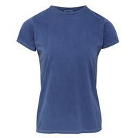 Basic t-shirt comfort colors denim blauw voor dames XL (42/54)  - - thumbnail