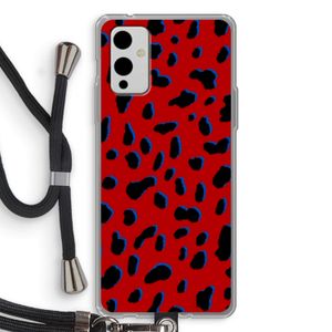 Red Leopard: OnePlus 9 Transparant Hoesje met koord
