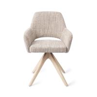 Jesper Home Yanai eetkamerstoel Caramel Grid revolve oak bleach