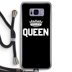 Queen zwart: Samsung Galaxy S8 Transparant Hoesje met koord