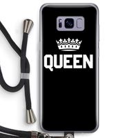 Queen zwart: Samsung Galaxy S8 Transparant Hoesje met koord