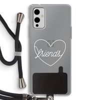 Friends heart pastel: OnePlus 9 Transparant Hoesje met koord