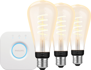 Philips Hue Filament White Ambiance Edison XL 3-Pack + Bridge