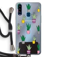 Sanseveria: Samsung Galaxy A20s Transparant Hoesje met koord