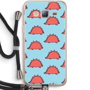 Dinosawrr: Samsung Galaxy J3 (2016) Transparant Hoesje met koord