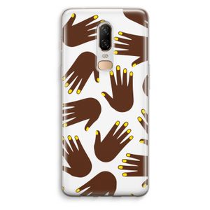 Hands dark: OnePlus 6 Transparant Hoesje