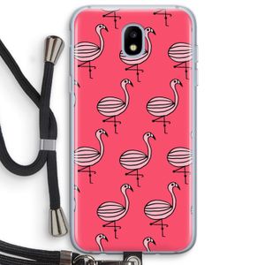 Flamingo: Samsung Galaxy J5 (2017) Transparant Hoesje met koord